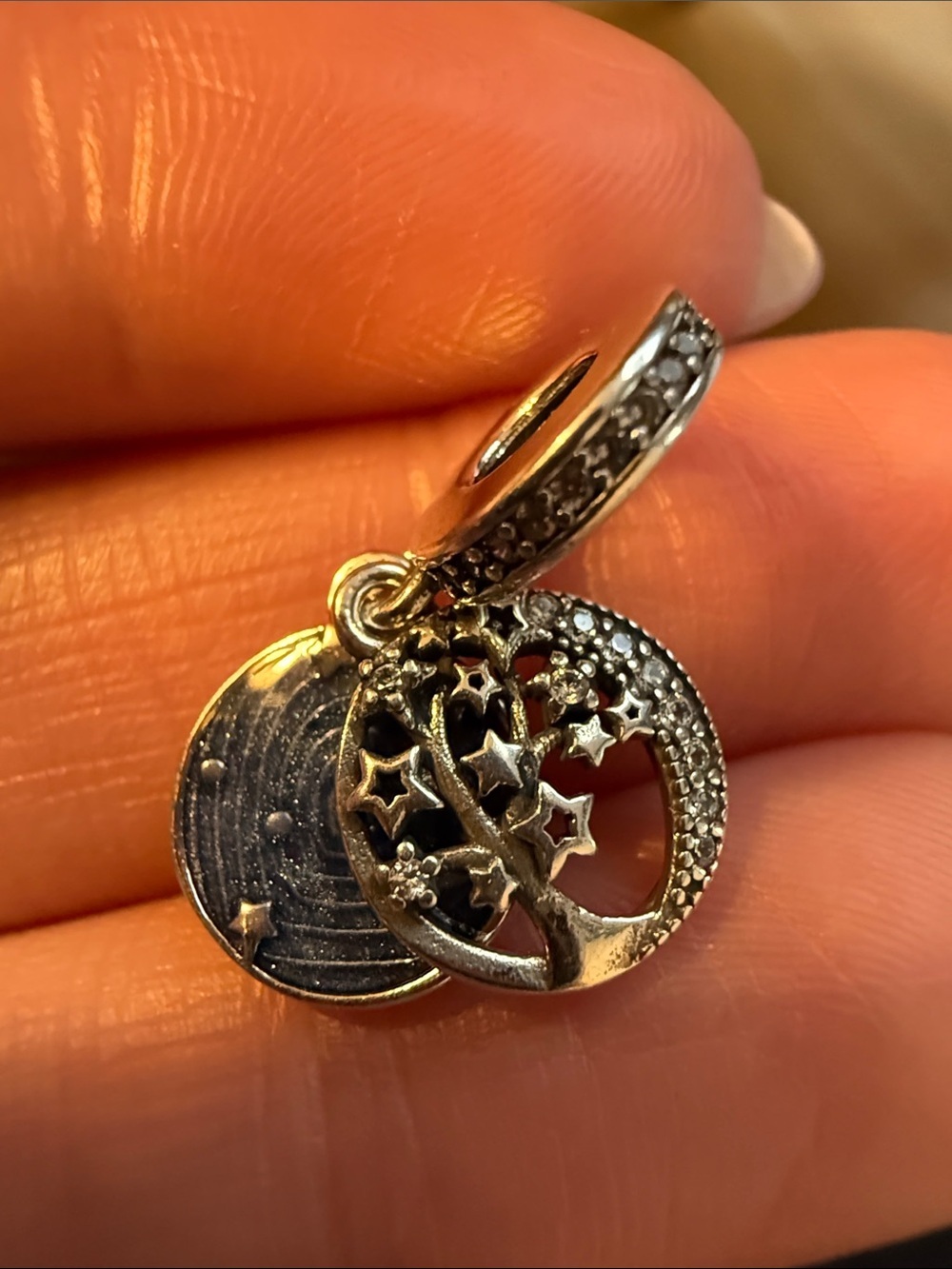 S925 Moon & Blue Sky Dangle Charm - NWOT - Picture 9 of 9